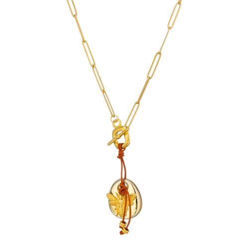 Bee gold pendant necklace