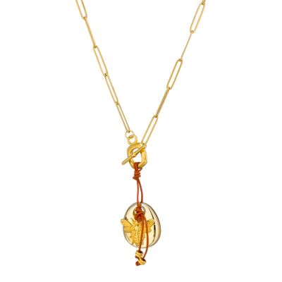 Bee gold pendant necklace