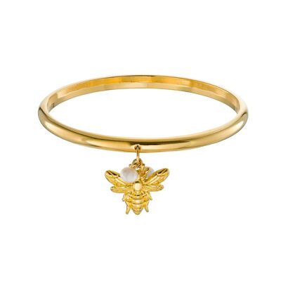 Bee gold bangle bracelet