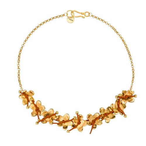 Gold floral collar necklace