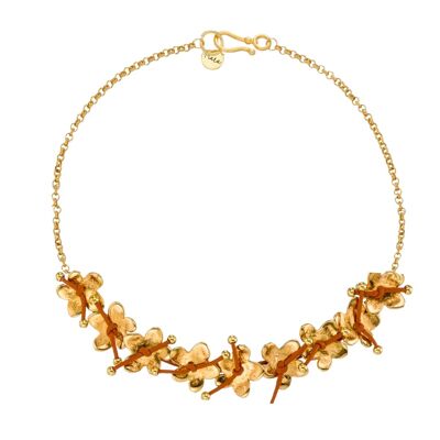 Goldene Halskette mit Blumenkragen