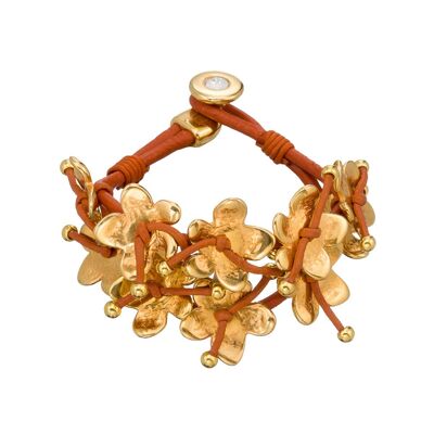 Gold floral cuff bracelet