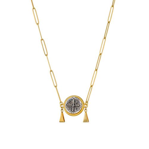 Byzantine coin gold pendant necklace