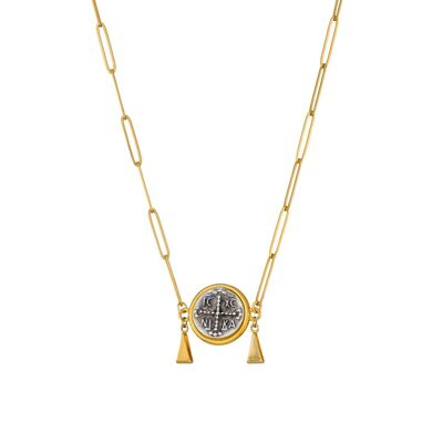 Collana con pendente in oro moneta bizantina