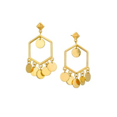 Gold geometric drop earrings