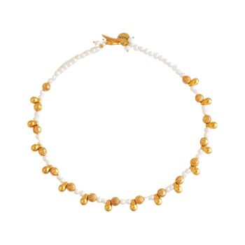 Collier de perles d'eau douce avec pendentifs goutte d'or 1