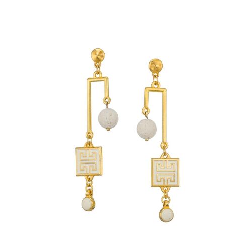 Gold Greek Key Earrings