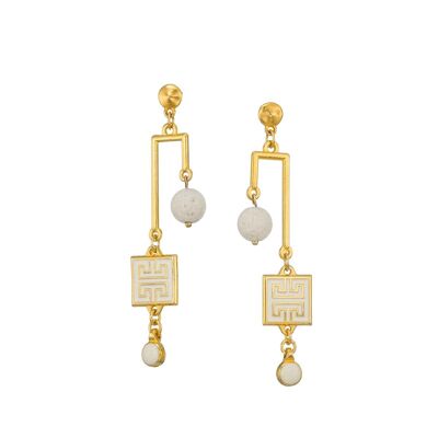 Aretes de oro con llave griega