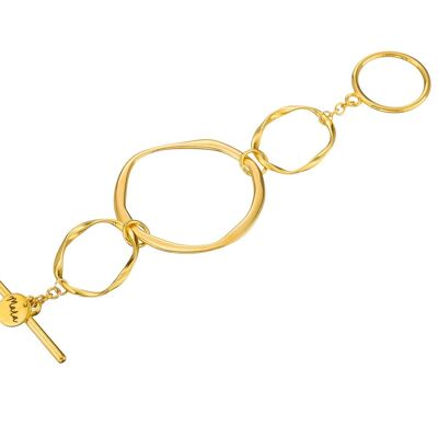 Bracciale grosso con maglie d'oro