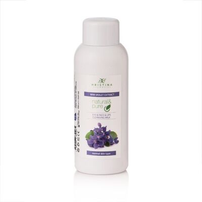 Leche limpiadora para rostro, ojos y labios con extracto de violeta, 150 ml