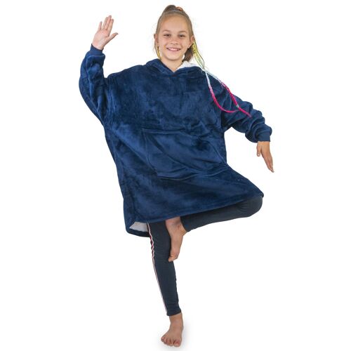 Smileify™ Fleece Deken Kids - Hoodie Blanket voor Kinderen - Blauw