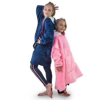 Smileify™ Fleece Blanket Kids - Couverture à capuche pour enfant - Bleu 6