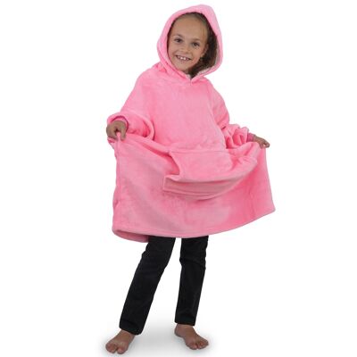 Smileify™ Fleece Blanket Kids - Coperta con cappuccio per bambini - Rosa