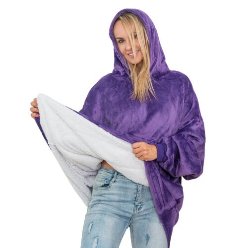 Smileify™ Fleece Deken - Hoodie Blanket - Paars