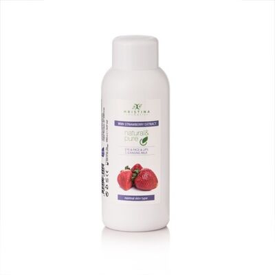 Reinigungsmilch für Gesicht, Augen und Lippen mit Erdbeerextrakt, 150 ml