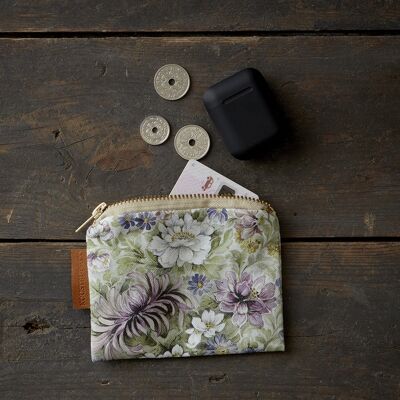 Wallet organic cotton - Chrysanthemum