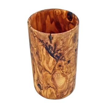 Mug ustensile en bois d'olivier ou rafraîchisseur de bouteille de vin ROND 2