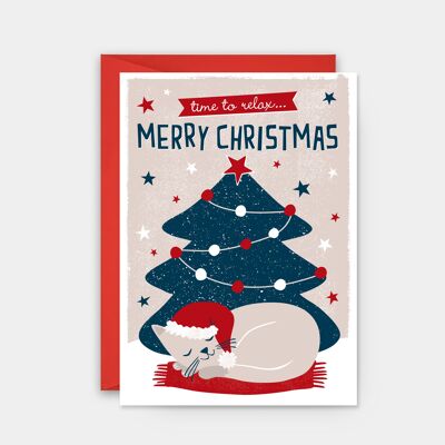 Cartolina di Natale - gatto