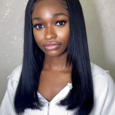 Ready To Ship: Kiki 6x6 Glueless Closure Wig (Straight/ Medium Lace) - 14" - 150