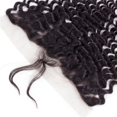 Ready To Ship: Deep Wave Frontal (Transparent Lace) - 14" - Transparent - 13x4