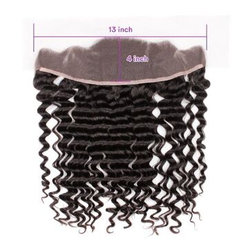 Prêt à expédier : Deep Wave Frontal (dentelle transparente) - 16" - Transparent - 13 x 4 4