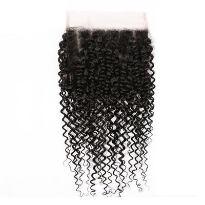 Ready To Ship: Kinky Curly Closure (Transparent Lace) - 4x4 - 10" - Transparent