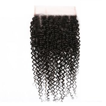 Prêt à expédier : Kinky Curly Closure (Dentelle Transparente) - 4 x 4 - 14" - Moyen 1