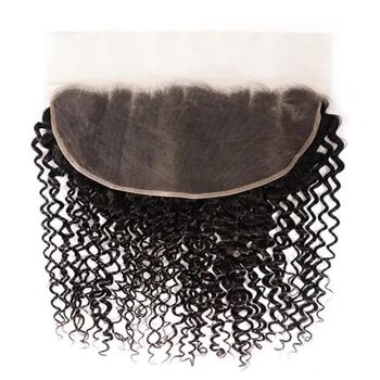Kinky Curly Frontal, 12", transparent, 13x4 4