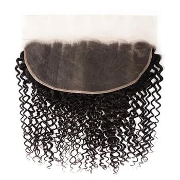 Kinky Curly Frontal, 14", transparent, 13x4 4