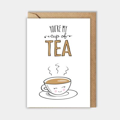 Carte de Saint Valentin - tu es ma tasse de thé
