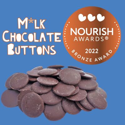 Botones de chocolate M * lk, vegano, orgánico 58% cacao a granel 10 kg