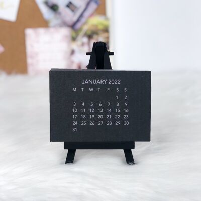 2022 black edition mini easel desk calendar