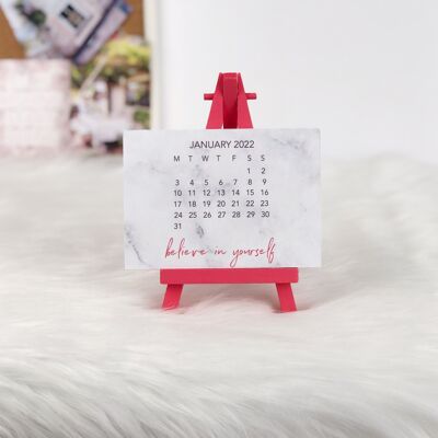 2022 marble quote mini easel desk calendar
