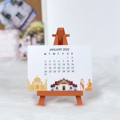 2022 asia mini easel desk calendar