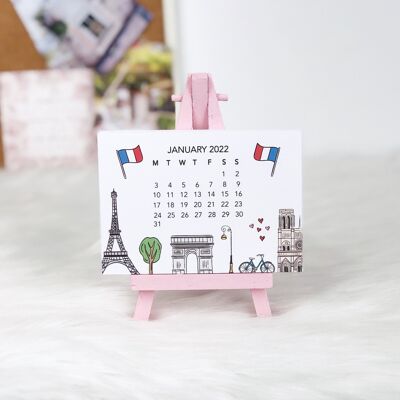2022 paris mini easel desk calendar