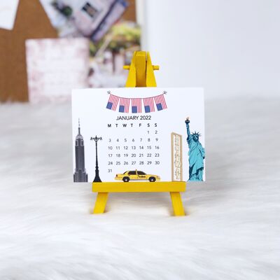 2022 new york mini easel desk calendar