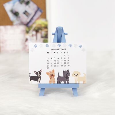 2022 dogs mini easel desk calendar