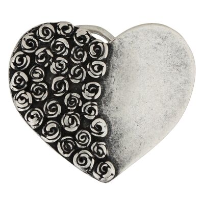 Belt buckle rose heart half