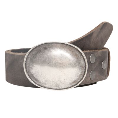 Wasserbüffel Antik Grey – Oval Gewölbt Silber