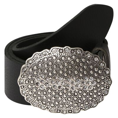 Black water buffalo - oval rivets rhinestones