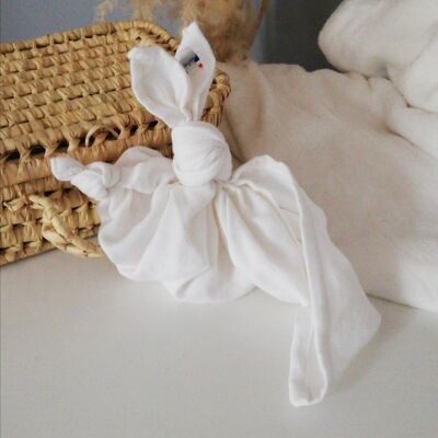 White knotted rabbit swaddle