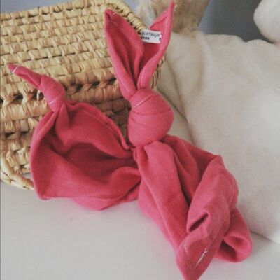 Coral knotted rabbit swaddle