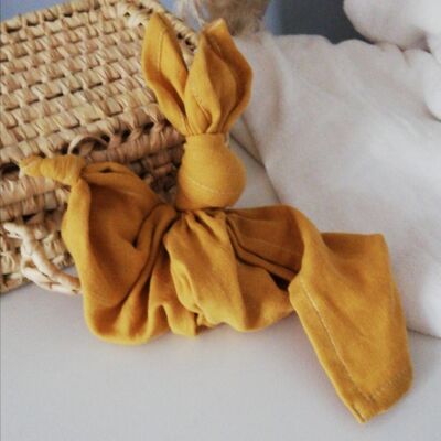 Mustard knotted rabbit swaddle
