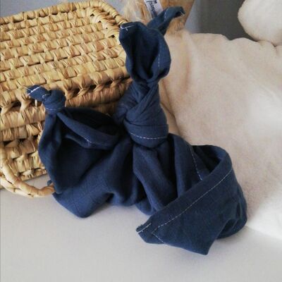 Navy knotted rabbit swaddle