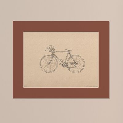 Drucken Rennrad mit Passepartout | 40cm x 50cm | Casa Otellic