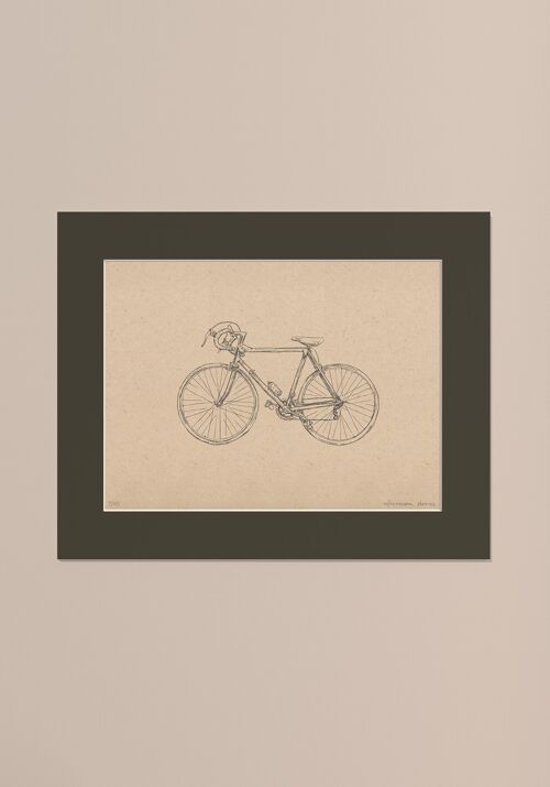 Print Racefiets met passe-partout | 40 cm x 50 cm | Cavolo Nero