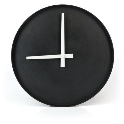Modern wall clock // metal // black // designer wall clock