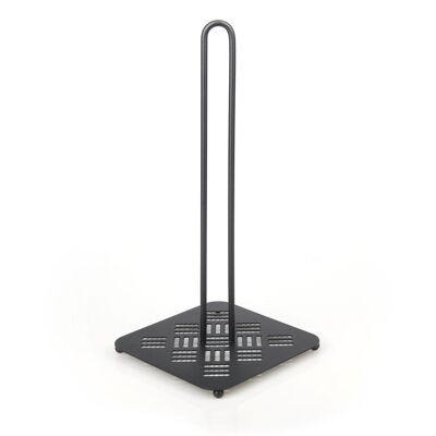Modern kitchen roll holder // standing - black - stainless steel // decorative roll holder