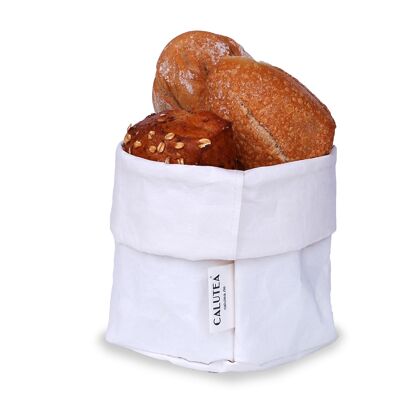 Cesta de pan pequeña // moderna // cuero vegano // cesta de pan // cesta de frutas / / cesta de tarjetas diversa 12cm Ø - blanco