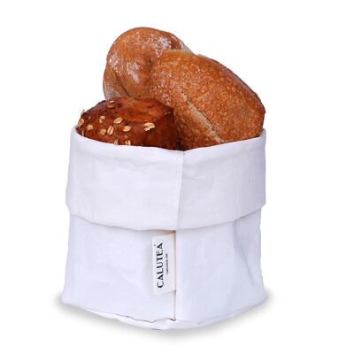 Cesta de pan pequeña // moderna // cuero vegano // cesta de pan // cesta de frutas / / cesta de tarjetas diversa 12cm Ø - blanco